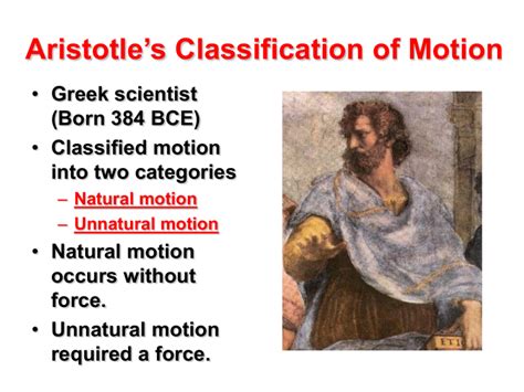 Aristotle`s Classification of Motion