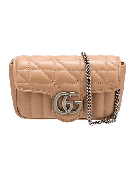 Gucci Super Mini Gg Marmont Crossbody Bag Neutrals Crossbody Bags