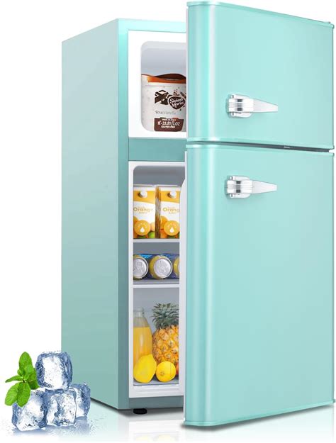 Amazon.com: Anypro 3.2 Cu.Ft Mini Fridge with Freezer, Retro Double