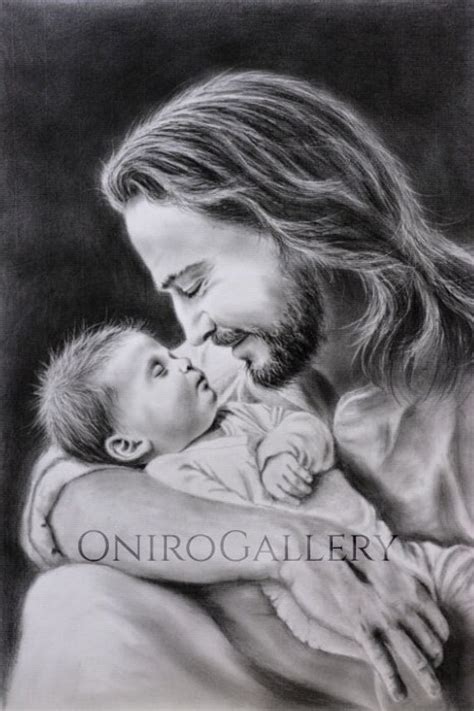 Jesus and Baby Painting Poster Jesus and Baby Wall Art | Etsy