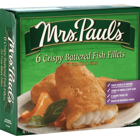 Mrs Pauls Fish Fillets Crispy Battered Meat Seafood Poultry Sun