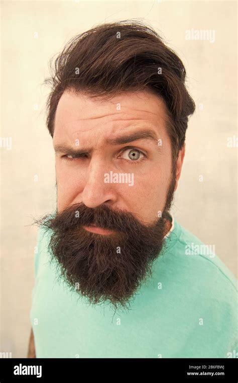 Suspicious Look Perceptions Of Male Beauty Stylish Beard And Mustache Care Strict Face Beard