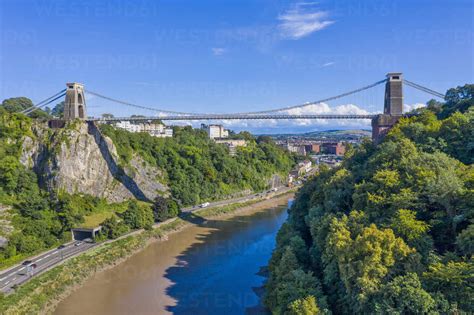 Aerial View Over The Avon Gorge And Clifton Suspension Bridge Bristol