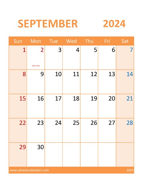 September 2024 Calendar Blank Clare Desirae