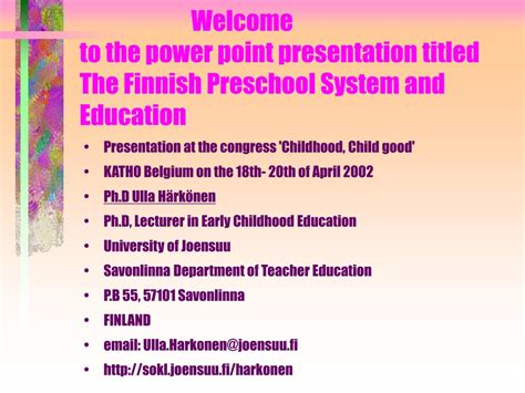 Ppt Welcome To The Power Point Presentation Titled The Finnish