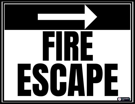 15+ Fire Escape Sign | Printable PDF - Printableo.Com