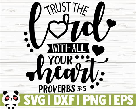 PNG SVG Trust in the Lord with all your Heart Home Décor Home