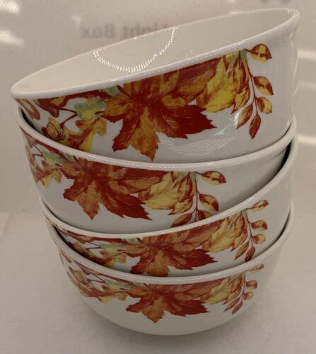 Royal Norfolk Fall Autumn Leaves And Acorns Soup Bowls Thanksgiving