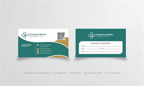 Doctor business card in green and white 1019643 Vector Art at Vecteezy