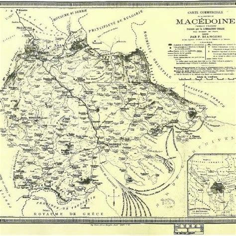 Стара карта на Македонија со патишта и градови