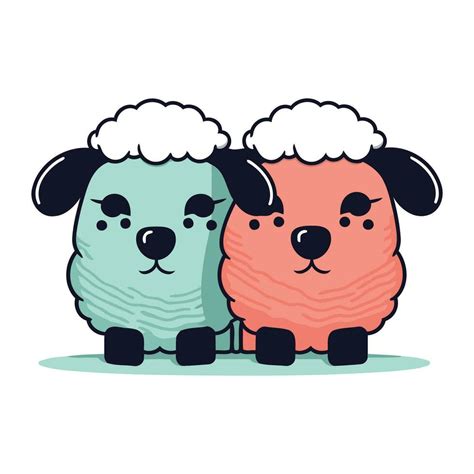 Cute Cartoon Sheep Vector Illustration Isolated On A White Background