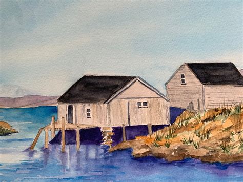 Original Coastal Maine Watercolor Maine Coastal Wall Art Etsy