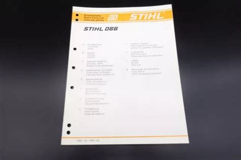 STIHL TRONÇONNEUSE 066 Liste Pièces détachées Vue éclaté Références EUR