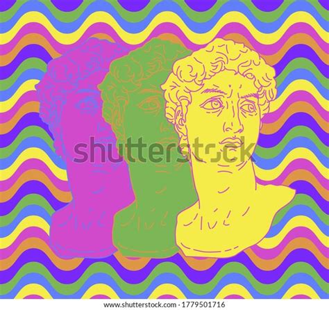 Vector Line Art Illustration Michelangelos David Stock Vector Royalty