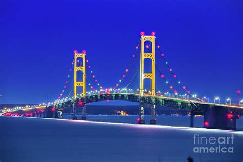 Bridge Mackinac Winter Blues -8264 Photograph by Norris Seward - Fine ...