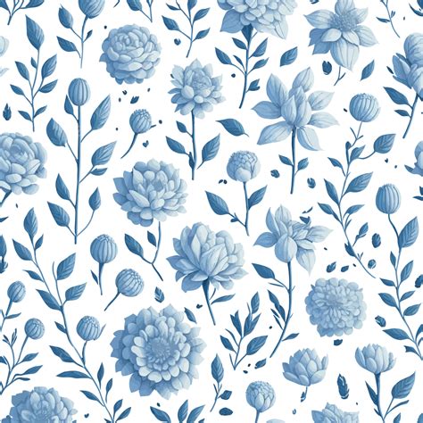 Seamless Pattern With Flowers On Transparent Background Vector