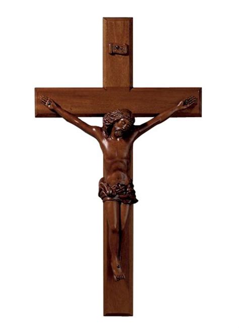 Ornate Mahogany Cross with Resin Corpus | Church Supplies & Church ...