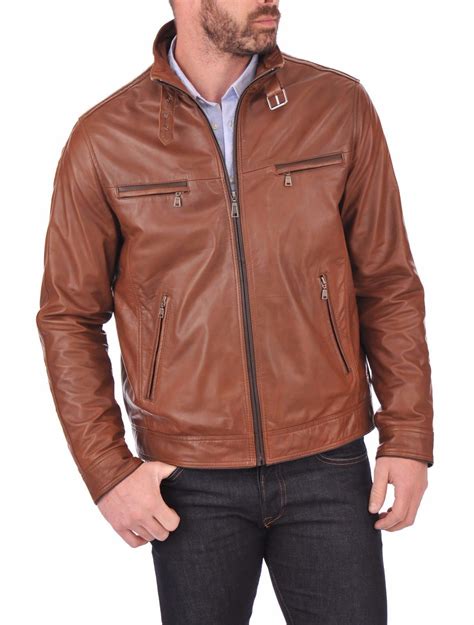 Mens Genuine Lambskin Leather Jacket Stylish Slim Fit Motorcycle Biker