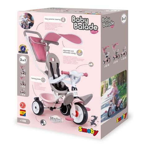 Tricycle Volutif Baby Balade Plus Rose Smoby King Jouet Tricycles