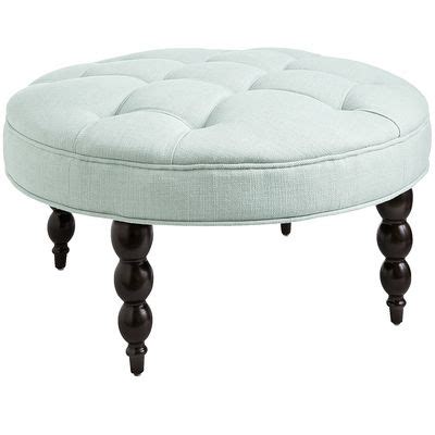 Tufted Ottoman in Mist | Everything Turquoise