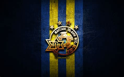 Maccabi Tel Aviv FC Golden Logo Ligat Ha Al Blue Metal