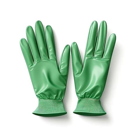 Premium Vector Green Color Gloves Flat Vector White Background Isolated