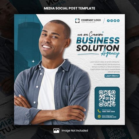 Premium Psd Blue Creative Business Solution Agency Media Social Post