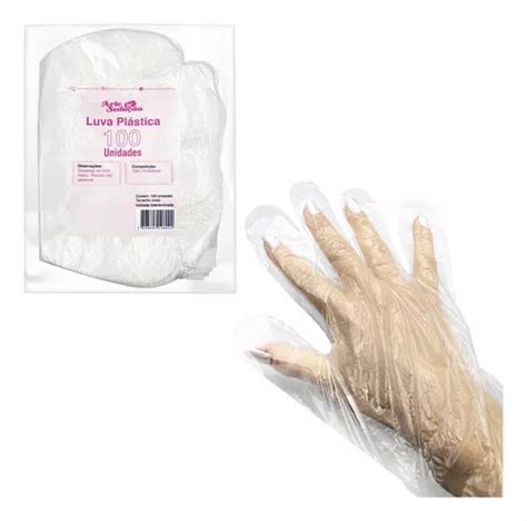 Luva Pl Stica Descart Vel Transparente Manicure Unidades Mercadolivre