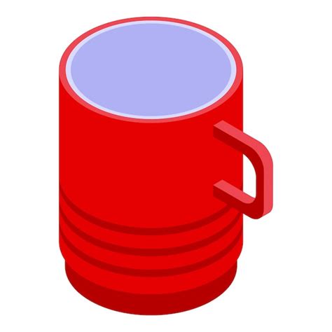 Premium Vector Red Mug Icon Isometric Of Red Mug Vector Icon For Web