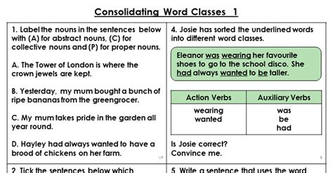 Year 6 Consolidating Word Classes 1 Lesson Classroom Secrets