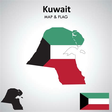 Kuwait Map And Flag Design Vector File Vector Art At Vecteezy