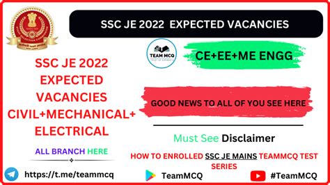 Ssc Je 2022 Vacancy Ssc Je 2022 Vacancy Details Teammcq