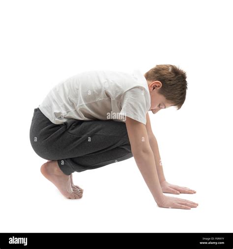 Young Boy Stretching Or Doing Yoga Stock Photo Alamy