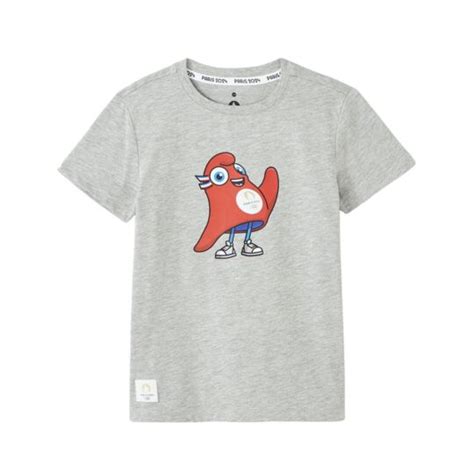 T Shirt Gar On Gris Ans Mascotte Jeux Olympiques Paris