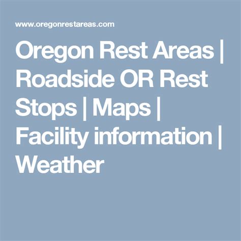 Oregon Rest Areas | Roadside OR Rest Stops | Maps | Facility ...