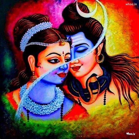 Download Shiv Parvati Marriage Romantic Oil Painting Photo