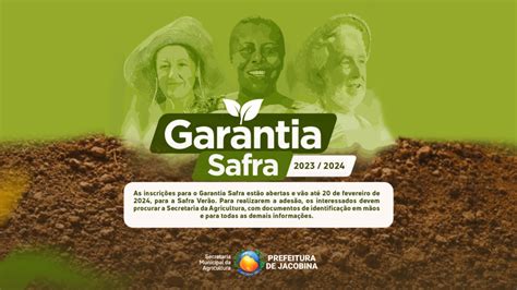 Agricultores Familiares J Podem Fazer Inscri O No Garantia Safra