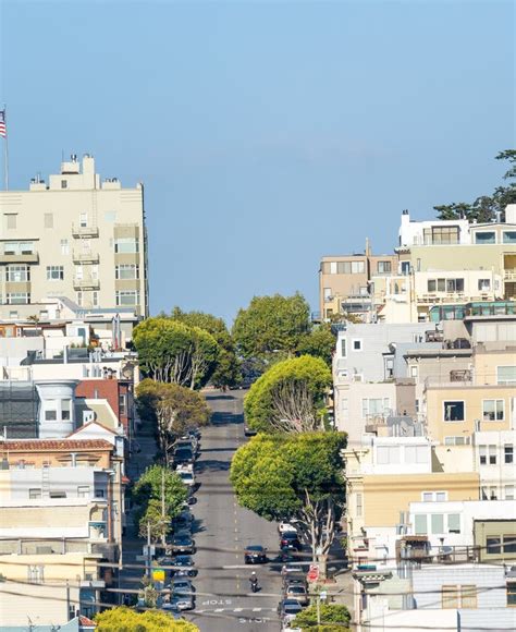 Lombard Street in San Francisco As Seen from Russian Hill Stock Image ...