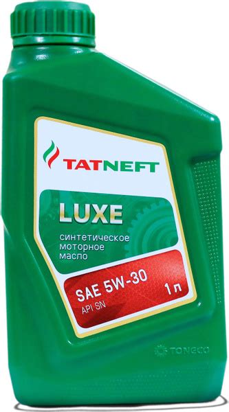 Масло моторное TATNEFT LUXE 5W-30 Синтетическое - купить в интернет ...