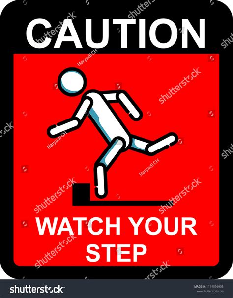 Caution Watch Your Step Stock Vector Royalty Free 1174595905 Shutterstock