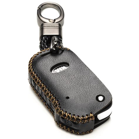 Vitodeco Genuine Leather Smart Flip Key Fob Remote Case With Key Holder