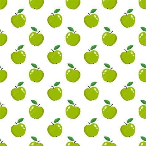 Premium Vector Seamless Texture With A Pattern Of Green Apples