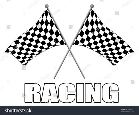 Racing Poster Background Checkered Flags Vector Vector De Stock Libre De Regalías 76289911