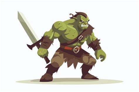 Ork Vektor Flache Minimalistische Asset Isolierte Illustration