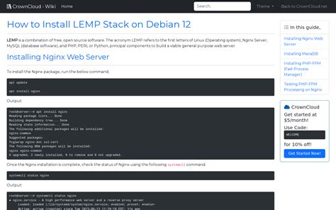 CrownCloud Wiki How To Install LEMP On Debian 12