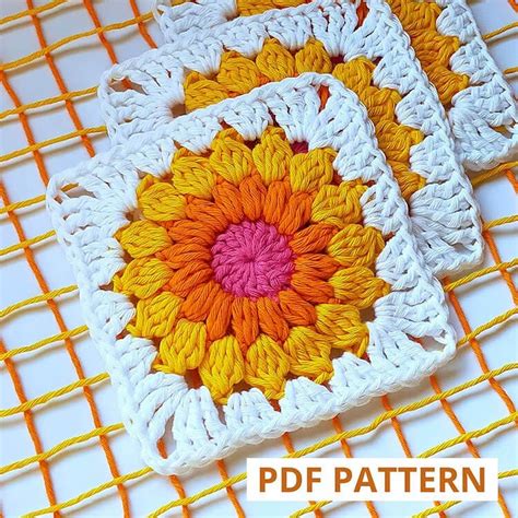 Crochet Granny Square Flower Patterns Beautiful Dawn Designs