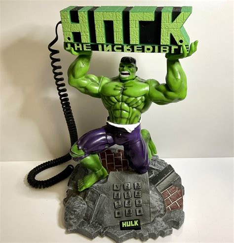 Vintage Marvel Super Heroes Incredible Hulk Talking Telephone Etsy