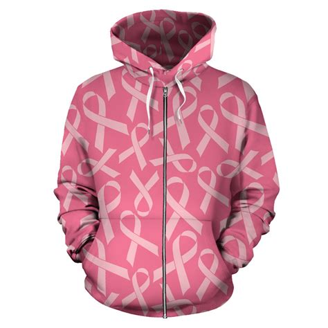 Breast Cancer Awareness Themed Zip Up Hoodie Jtamigo