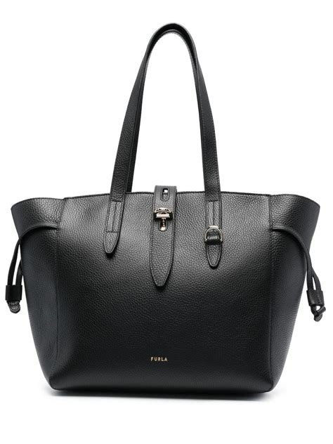 Furla Leather Tote Bag In Black Modesens