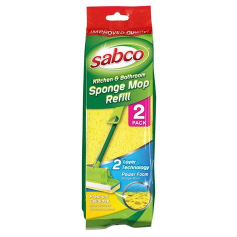 Buy 2 Pack Sabco Kitchen And Bathroom Sponge Mop Refill Sabco